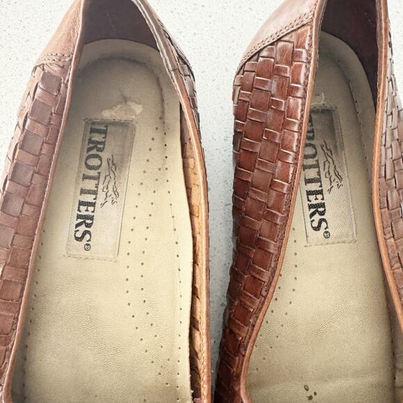 Trotters Liz Woven Leather Flats Shoes Womens Size 7 W Lightly Used - Picture 3 of 5